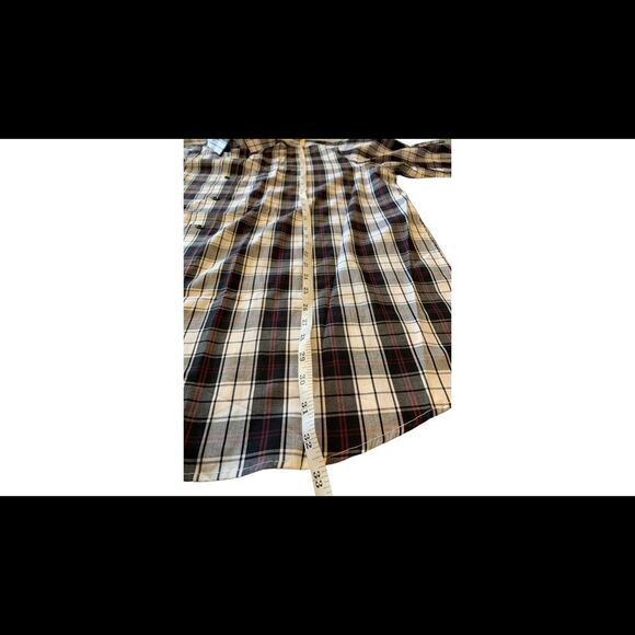 French Crown Plaid Cotton Button Down Shirt Black Purple - Picture 6 of 8